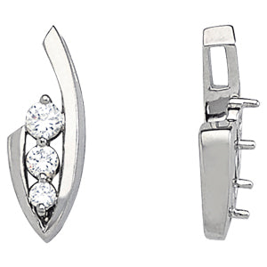 Platinum 0.33ctw Round Diamond Three Stone Pendant