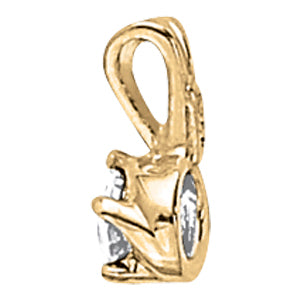 18K White Gold Round Diamond Solitaire Pendant