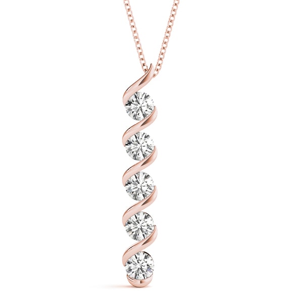 14K Rose Gold 1 ct tw Fashion Diamond Pendant