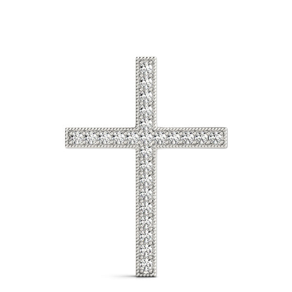Platinum White Diamond Fashion Cross Pendant