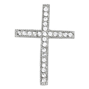 Platinum White Diamond Fashion Cross Pendant