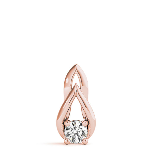 18K Rose Gold 1/3 CT Diamond Solitaire Pendant Necklace