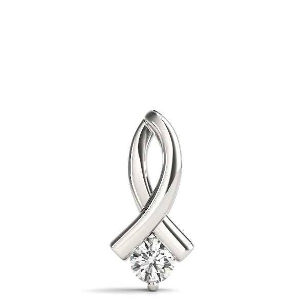 Platinum 1/3 CT Round Diamond Solitaire Pendant