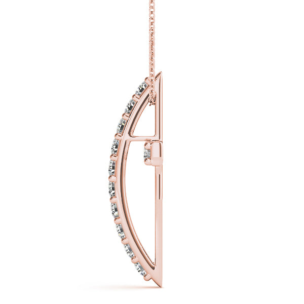 18K Rose Gold Diamond Cross Pendant