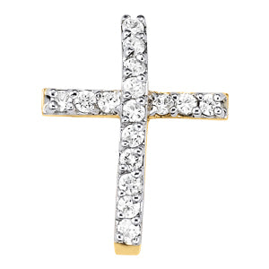 Platinum Round Diamond Fashion Cross Pendant