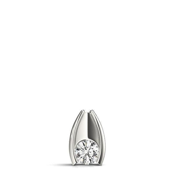 Platinum 1/3 CT Round Diamond Solitaire Pendant