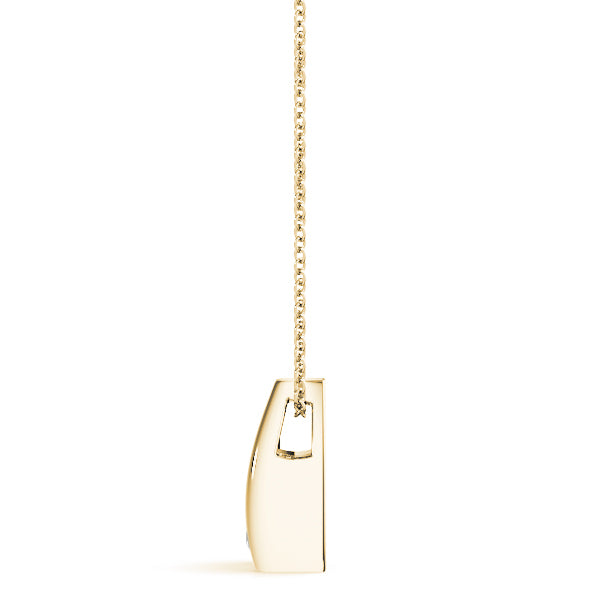18K Yellow Gold Round Diamond Solitaire Pendant