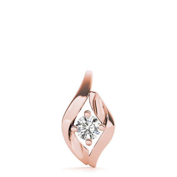 18K Rose Gold 1/3 CT Diamond Solitaire Pendant