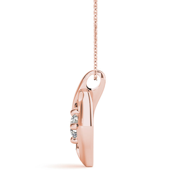 18K Rose Gold 1/3 CT Diamond Solitaire Pendant