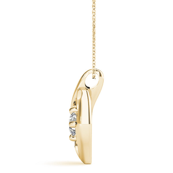 18K Yellow Gold Round Diamond Solitaire Pendant