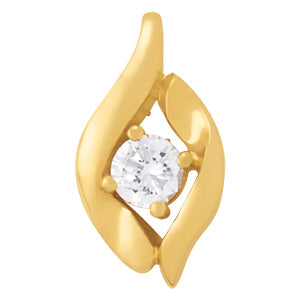 18K White Gold Round Diamond Solitaire Pendant