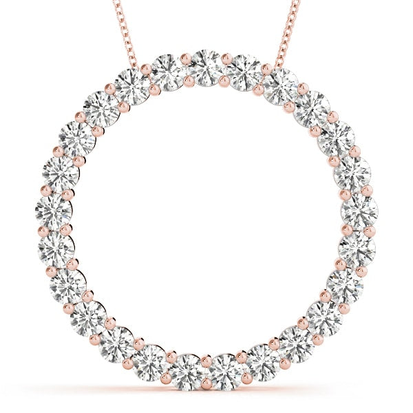 18K Rose Gold 1 1/2 ct tw Fashion Diamond Pendant
