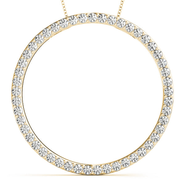 18K Yellow Gold Multi-Diamond Circle Pendant
