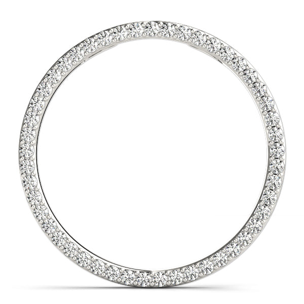 18K White Gold Round Diamond Circle Pendant