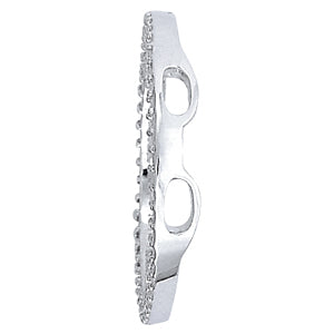 18K White Gold Round Diamond Circle Pendant