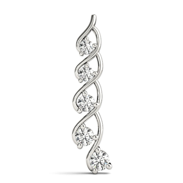 1 CT Platinum Round Diamond Journey Pendant