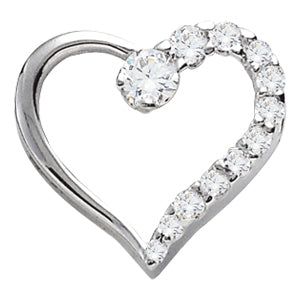 18K White Gold 1 CT Diamond Fashion Pendant