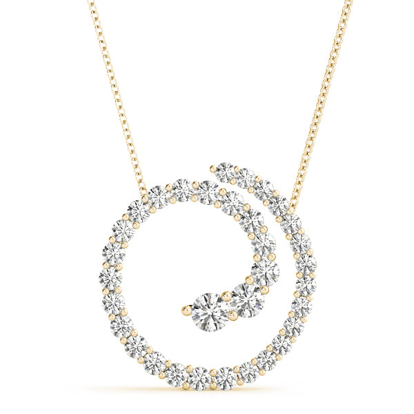 14K Yellow Gold Diamond Journey Pendant