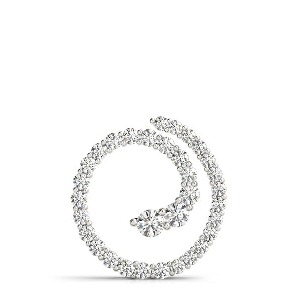14K White Gold Diamond Journey Pendant Necklace