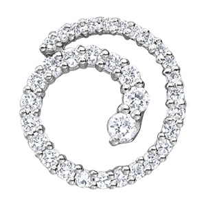 18K White Gold Diamond Journey Pendant