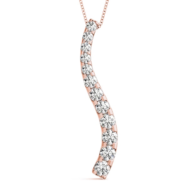 14K Rose Gold 1 ct tw Fashion Diamond Pendant