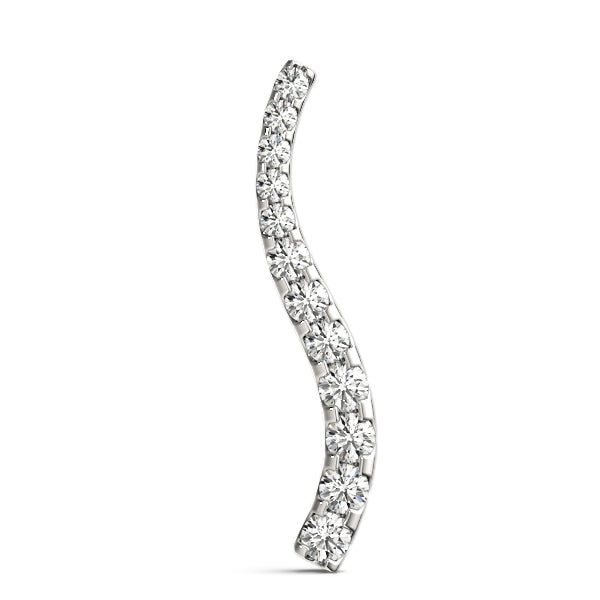 14K White Gold Journey Diamond Pendant Necklace