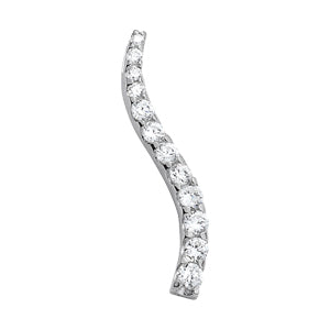 14K White Gold Journey Diamond Pendant Necklace