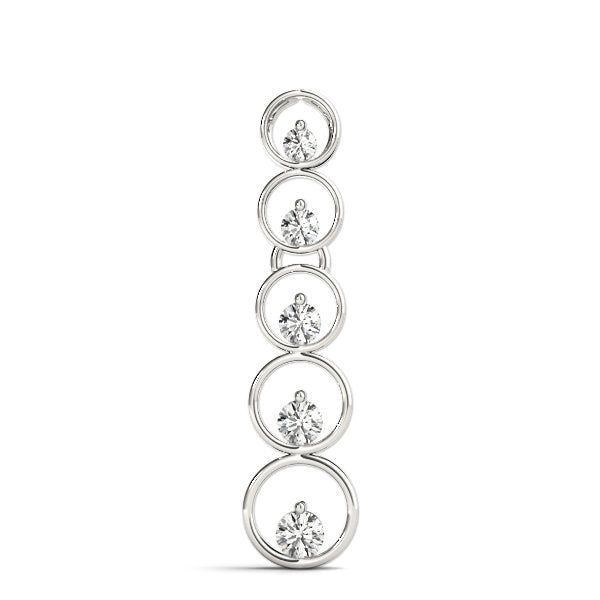 14K White Gold Round Diamond Journey Pendant