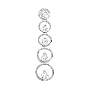 14K White Gold Round Diamond Journey Pendant