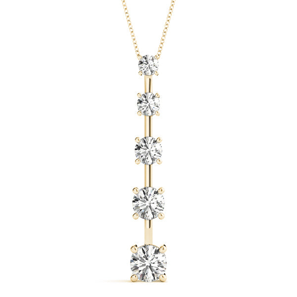 18K Yellow Gold Diamond Journey Pendant