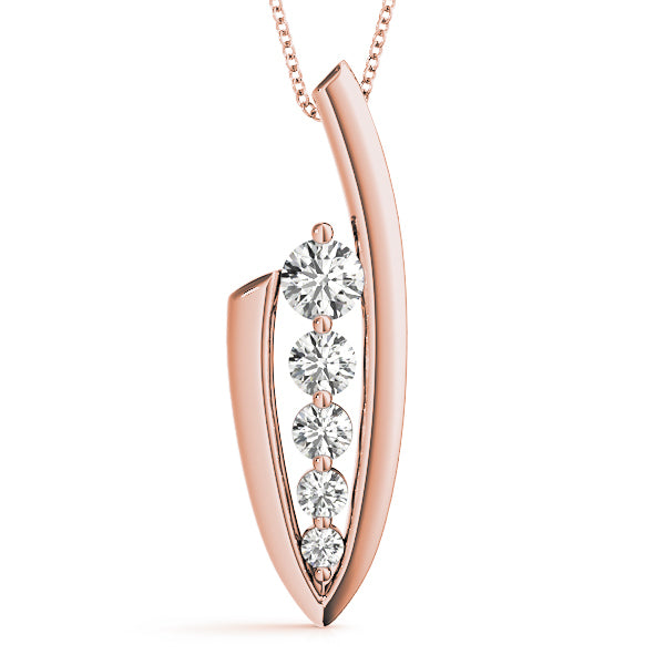 14K Rose Gold Diamond Journey Pendant