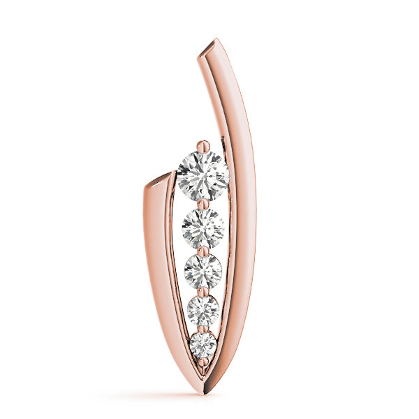 14K Rose Gold Diamond Journey Pendant