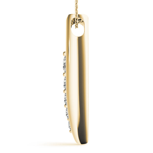 14K Yellow Gold Round Diamond Journey Pendant