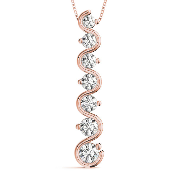 18K Rose Gold Diamond Journey Pendant