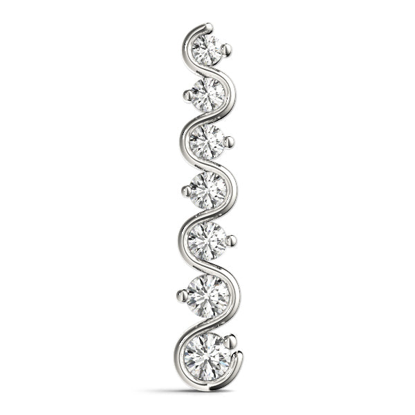 18K White Gold 1 CT Diamond Journey Pendant