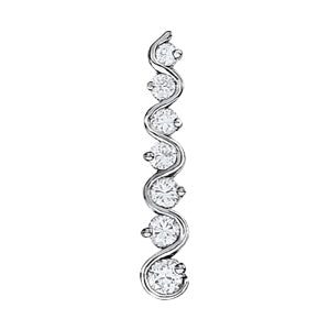 14K White Gold 1 CT Diamond Journey Pendant