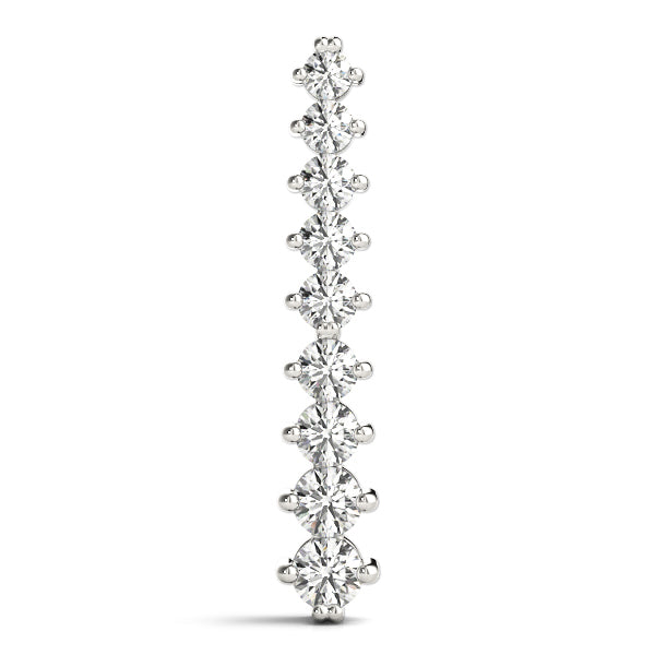 18K White Gold Round Diamond Journey Pendant