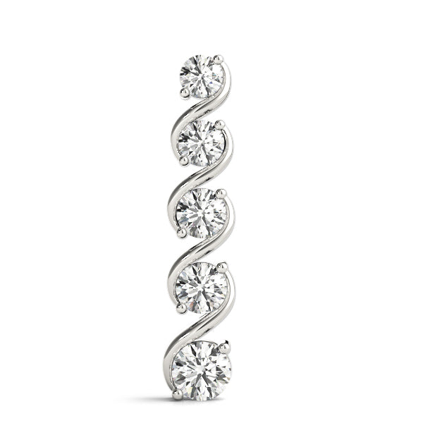 18K White Gold Diamond Journey Pendant