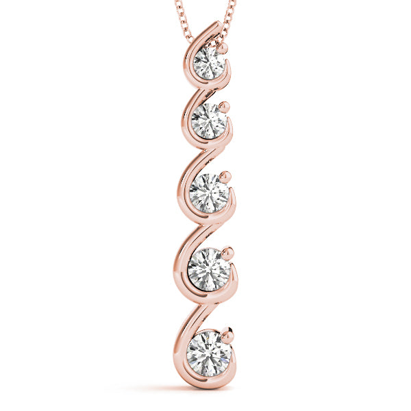 18K Rose Gold Diamond Journey Pendant