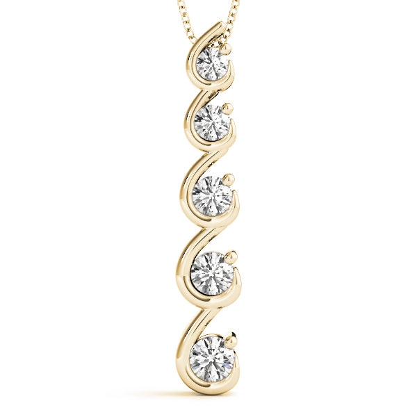 14K Yellow Gold Diamond Journey Pendant