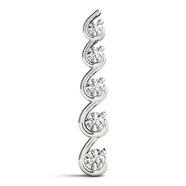 Platinum 1 CT Diamond Journey Pendant Necklace
