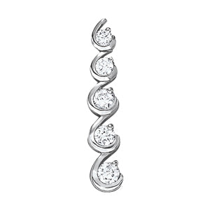 18K White Gold 1 CT Diamond Journey Pendant
