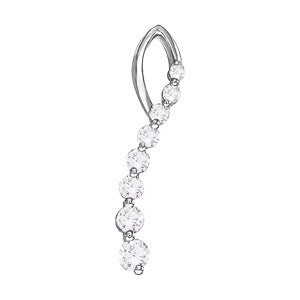 18K White Gold 1 CT Diamond Journey Pendant