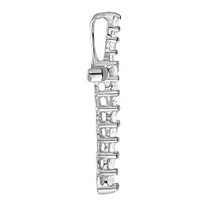 White Gold Multi-Diamond Cross Pendant Necklace