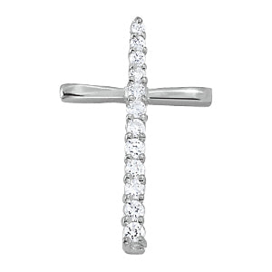 Platinum Diamond Multi-Stone Fashion Cross Pendant