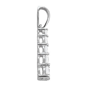 18K White Gold Round Diamond Journey Pendant