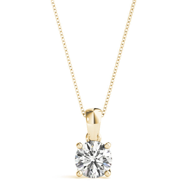 18K Yellow Gold 1ct Diamond Pendant Necklace