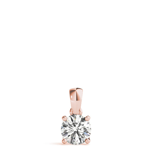 18K Rose Gold 1ct Diamond Solitaire Pendant