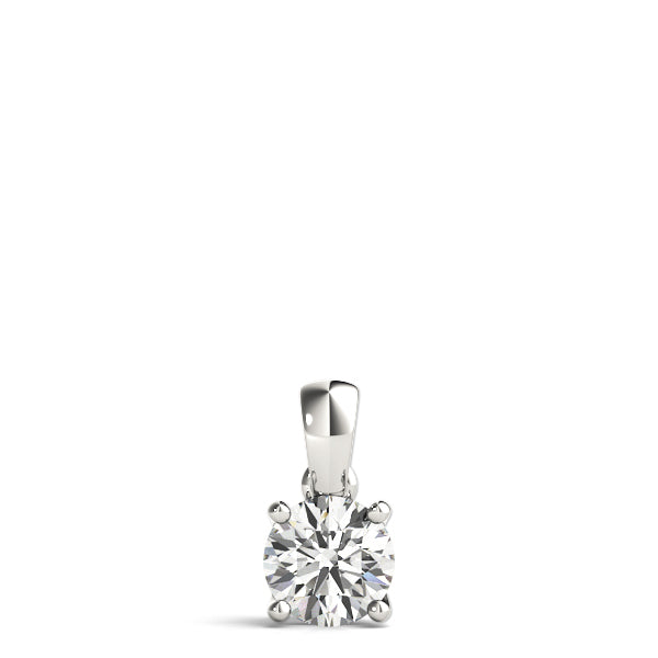 14K White Gold 1ct Round Diamond Pendant