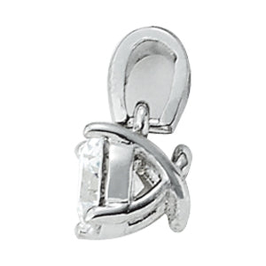 14K White Gold 1ct Round Diamond Pendant